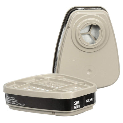 Túi 2 phin lọc khí hữu cơ 3M 6001 dùng cho mặt nạ phòng độc chuẩn kết nối Bayonet ( Ngàm xoay )
