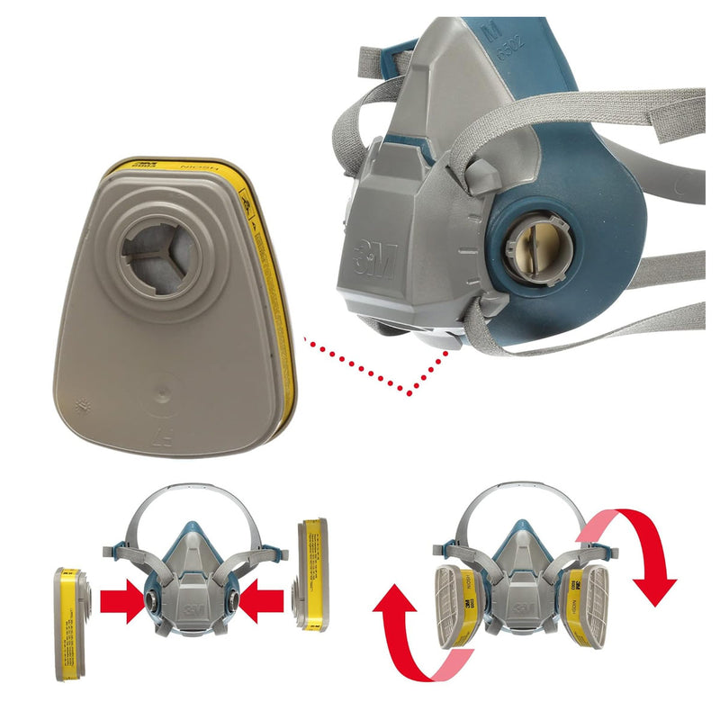 Túi 2 phin lọc khí hữu cơ và khí Axit 3M 6003 dùng cho mặt nạ phòng độc chuẩn kết nối Bayonet ( Ngàm xoay )