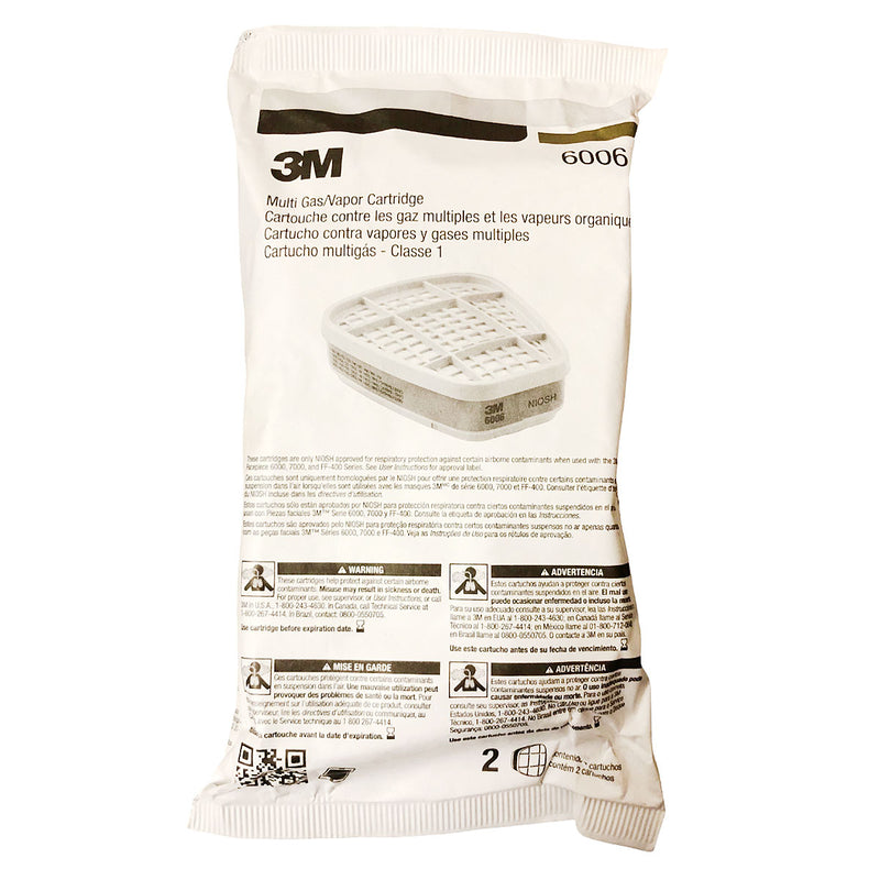 Túi 2 phin lọc khí đa năng 3M 6006 dùng cho mặt nạ phòng độc chuẩn kết nối Bayonet ( Ngàm xoay )