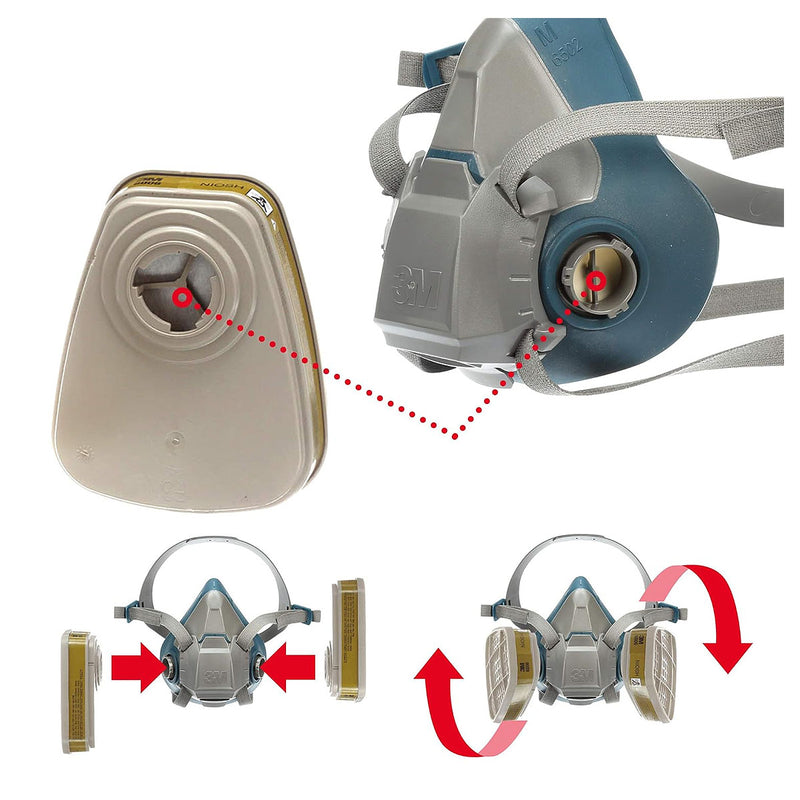 Túi 2 phin lọc khí đa năng 3M 6006 dùng cho mặt nạ phòng độc chuẩn kết nối Bayonet ( Ngàm xoay )
