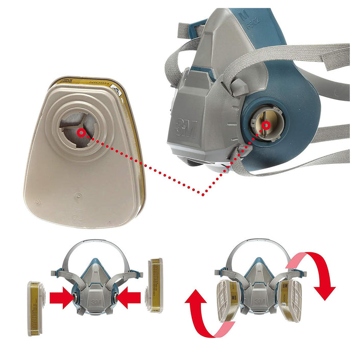 Túi 2 phin lọc khí đa năng 3M 6006 dùng cho mặt nạ phòng độc chuẩn kết nối Bayonet ( Ngàm xoay )
