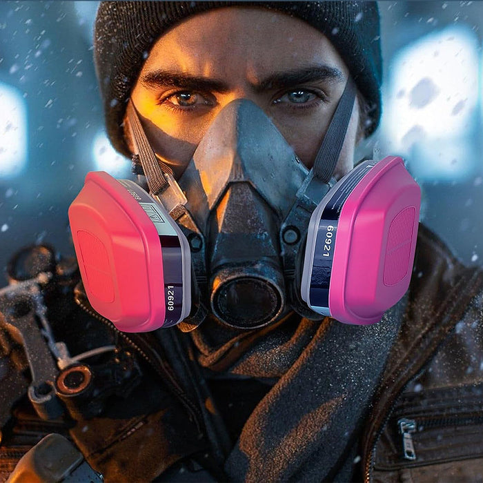 Túi 2 hộp phin lọc bụi P100 và khí hữu cơ 3M 60921 dùng cho mặt nạ phòng độc chuẩn kết nối Bayonet ( Ngàm xoay )