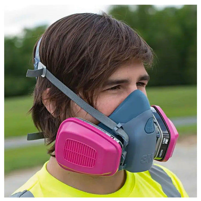 Túi 2 hộp phin lọc bụi P100 và khí hữu cơ 3M 60921 dùng cho mặt nạ phòng độc chuẩn kết nối Bayonet ( Ngàm xoay )