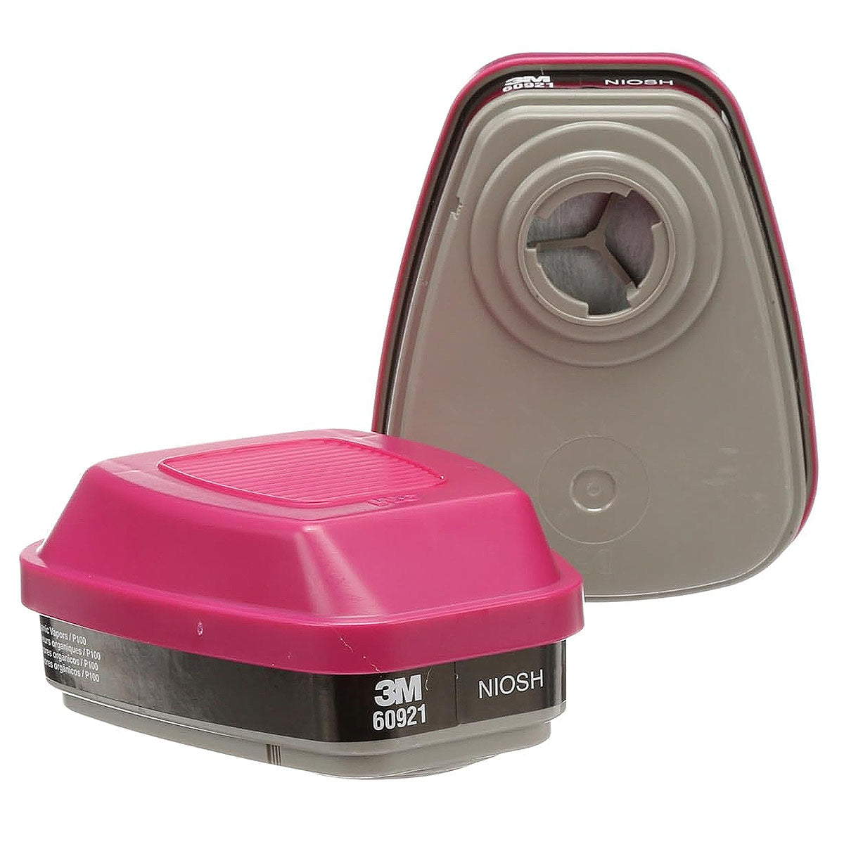 Túi 2 hộp phin lọc bụi P100 và khí hữu cơ 3M 60921 dùng cho mặt nạ phòng độc chuẩn kết nối Bayonet ( Ngàm xoay )