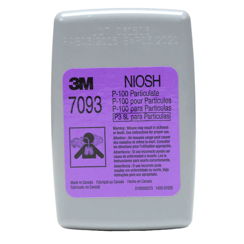 Túi 2 hộp phin lọc bụi P100 kèm khả năng bảo vệ trước iốt phóng xạ 3M 7093B chuẩn kết nối Bayonet ( Ngàm xoay )