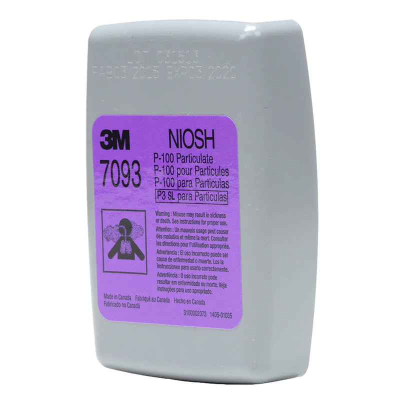 Túi 2 hộp phin lọc bụi P100 kèm khả năng bảo vệ trước iốt phóng xạ 3M 7093B chuẩn kết nối Bayonet ( Ngàm xoay )