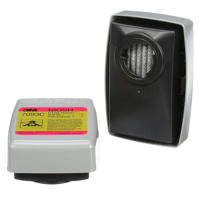Túi 2 hộp phin lọc bụi P100 và lọc khí Hydrogen Fluoride (HF) hỗ trợ giảm mùi Axit mức thấp 3M 7093C chuẩn kết nối Bayonet ( Ngàm xoay )