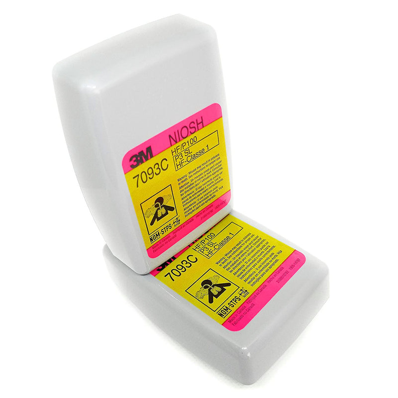 Túi 2 hộp phin lọc bụi P100 và lọc khí Hydrogen Fluoride (HF) hỗ trợ giảm mùi Axit mức thấp 3M 7093C chuẩn kết nối Bayonet ( Ngàm xoay )