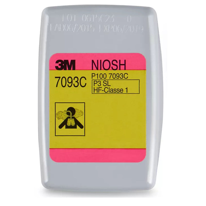 Túi 2 hộp phin lọc bụi P100 và lọc khí Hydrogen Fluoride (HF) hỗ trợ giảm mùi Axit mức thấp 3M 7093C chuẩn kết nối Bayonet ( Ngàm xoay )