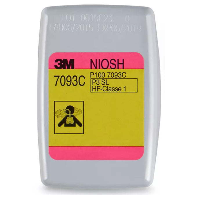 Túi 2 hộp phin lọc bụi P100 và lọc khí Hydrogen Fluoride (HF) hỗ trợ giảm mùi Axit mức thấp 3M 7093C chuẩn kết nối Bayonet ( Ngàm xoay )