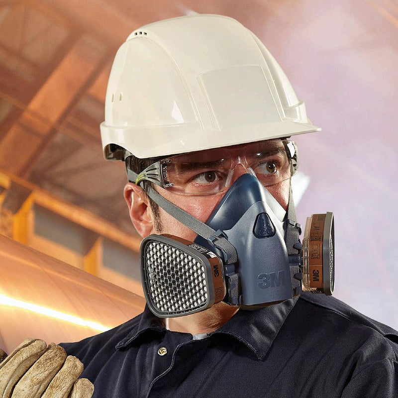 Mặt nạ phòng độc, 2 phin lọc 3M 7500 Series chuẩn kết nối Bayonet ( Ngàm xoay )