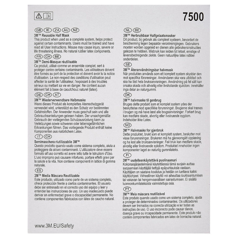 Mặt nạ phòng độc, 2 phin lọc 3M 7500 Series chuẩn kết nối Bayonet ( Ngàm xoay )