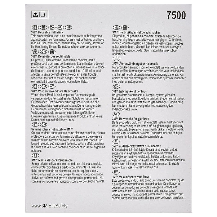 Mặt nạ phòng độc, 2 phin lọc 3M 7500 Series chuẩn kết nối Bayonet ( Ngàm xoay )