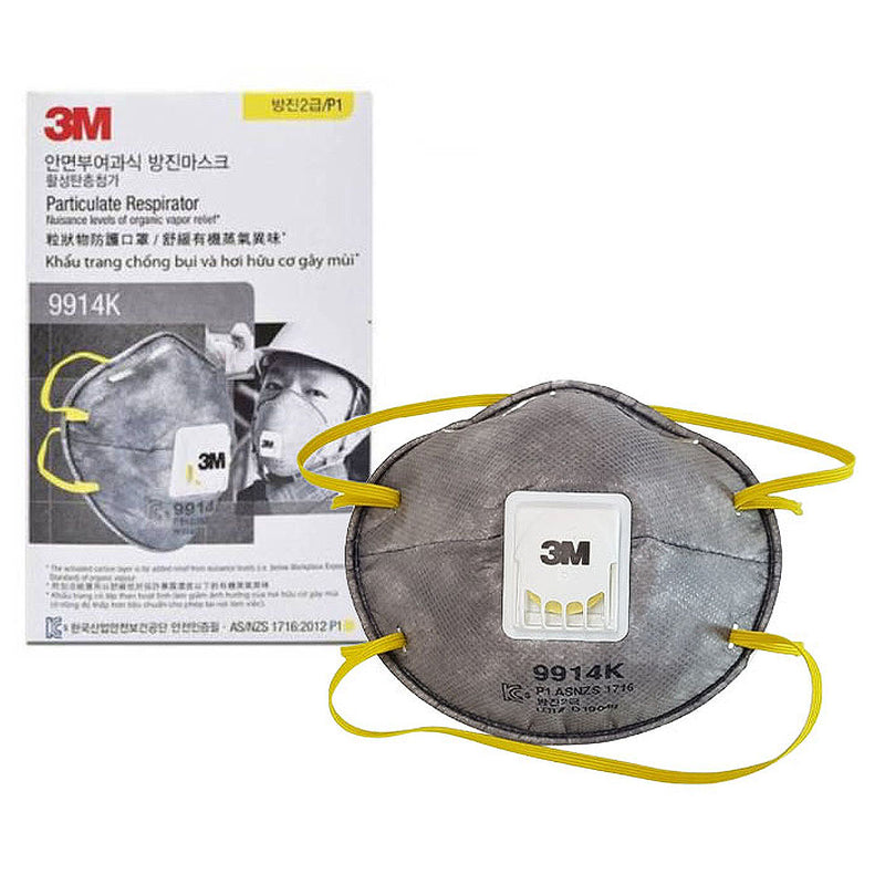 Khẩu trang 3M 9914K có van thở và than hoạt tính khử mùi