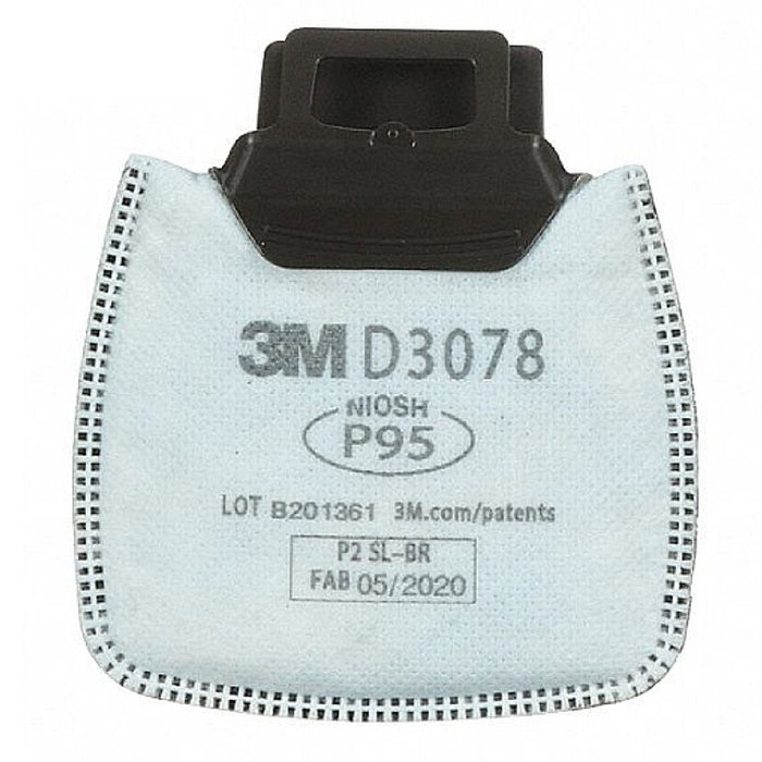 Túi 2 tấm lọc bụi P95 và hỗ trợ giảm mùi Axit mức thấp 3M Secure Click D3078 dùng cho mặt nạ phòng độc HF-800 Series