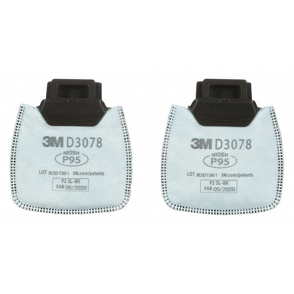 Túi 2 tấm lọc bụi P95 và hỗ trợ giảm mùi Axit mức thấp 3M Secure Click D3078 dùng cho mặt nạ phòng độc HF-800 Series