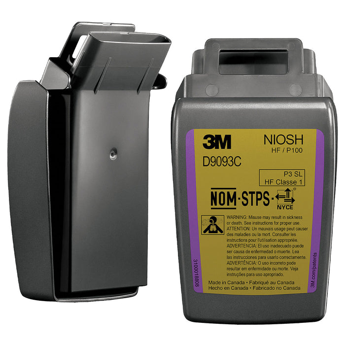 Túi 2 hộp phin lọc bụi P100 và lọc khí Hydrogen Fluoride (HF) hỗ trợ giảm mùi Axit mức thấp 3M Secure Click D9093C dùng cho mặt nạ phòng độc HF-800 Series
