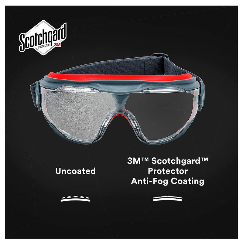 Kính bảo hộ chống hóa chất 3M GoggleGear 500 Series lớp phủ Scotchgard chống trầy, chống đọng sương