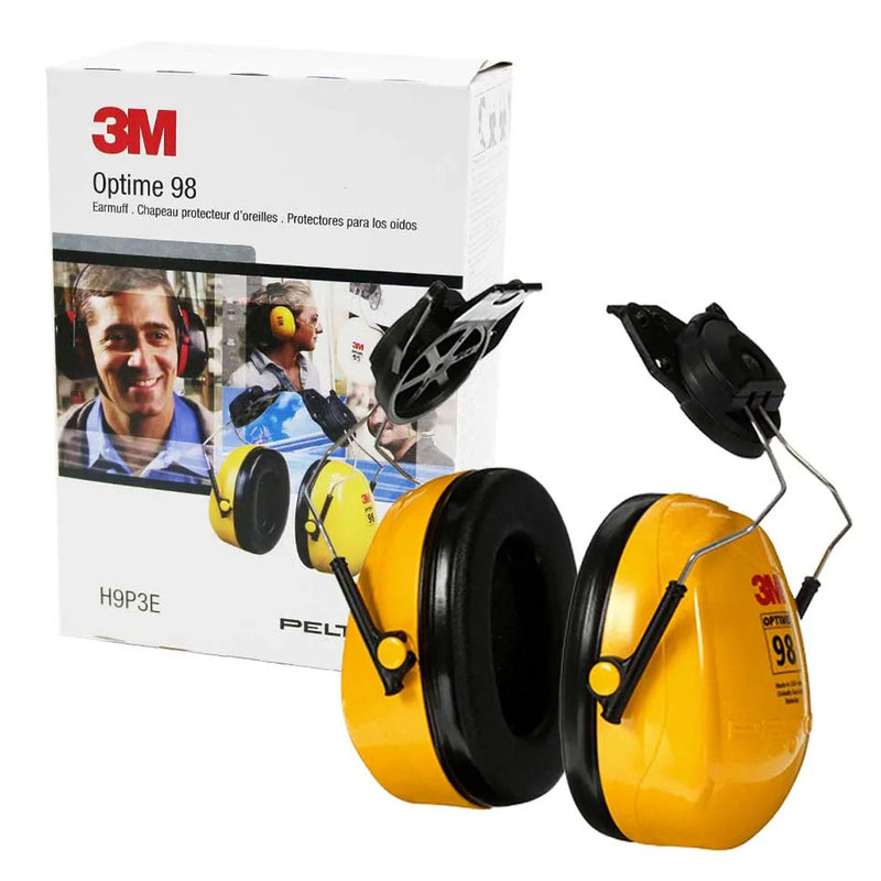 Chụp tai chống ồn, loại gắn với nón bảo hộ 3M PELTOR Optime 98 H9P3E khung đeo Inox