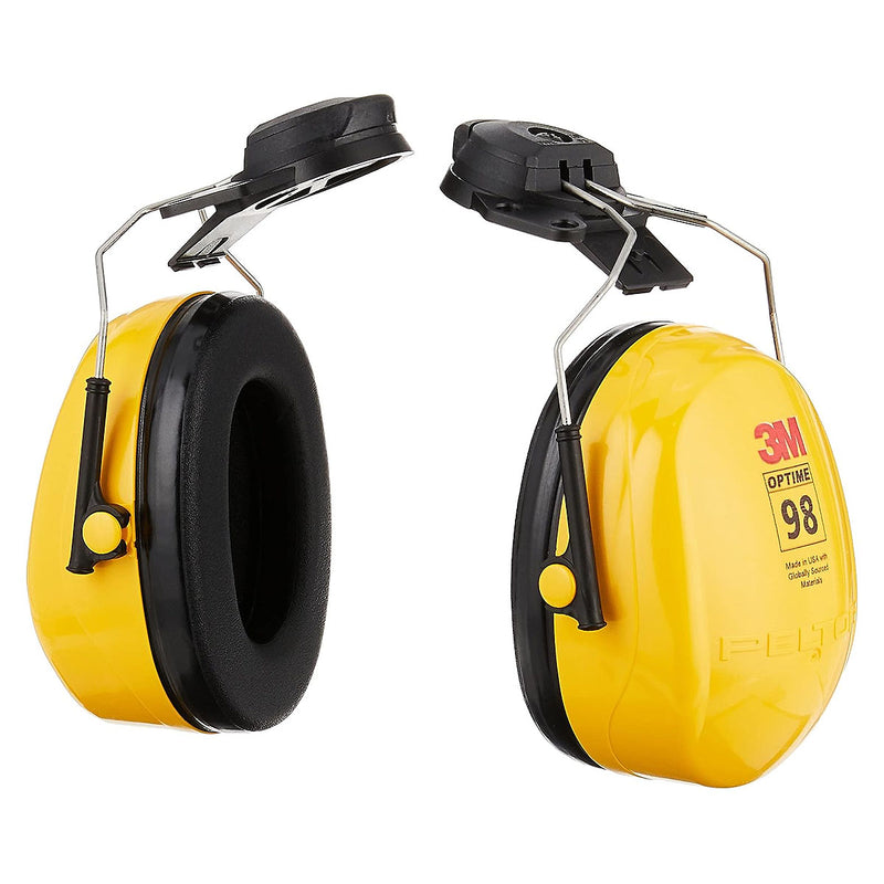 Chụp tai chống ồn, loại gắn với nón bảo hộ 3M PELTOR Optime 98 H9P3E khung đeo Inox