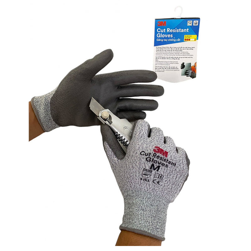Găng tay bảo hộ chống cắt, cấp độ 3 3M SP3PU tiêu chuẩn EN388-4343