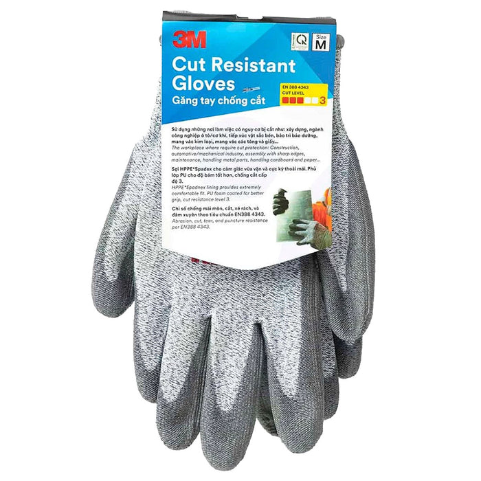 Găng tay bảo hộ chống cắt, cấp độ 3 3M SP3PU tiêu chuẩn EN388-4343