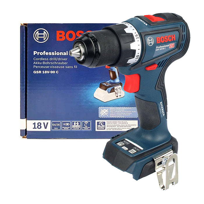 Thân máy khoan dùng Pin 18V Bosch GSR 18V-90 C (Chỉ có thân máy, không gồm pin và sạc) - 06019K60L0