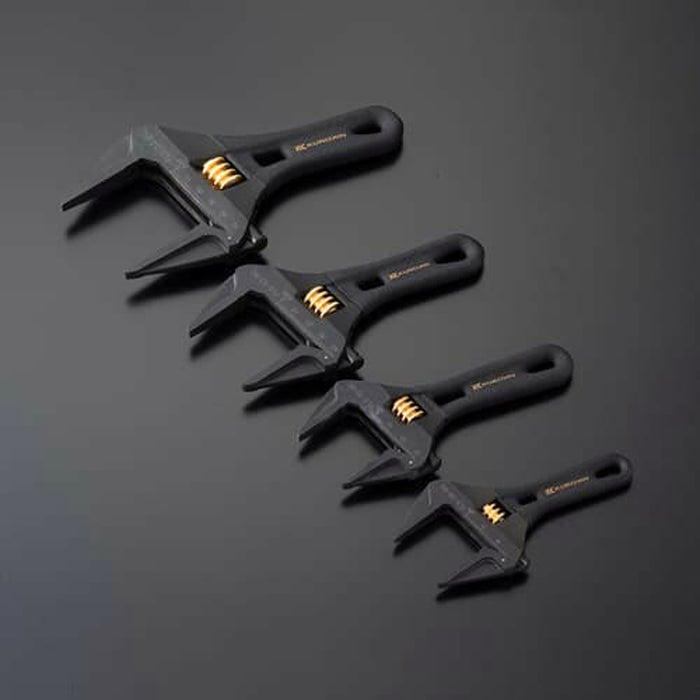 Mỏ lết điều chỉnh thân ngắn Fujiya Kurokin-Series, kích thước từ 118mm ~ 185mm, độ mở ngàm từ 0 ~ 53mm. Tiêu chuẩn RoHS