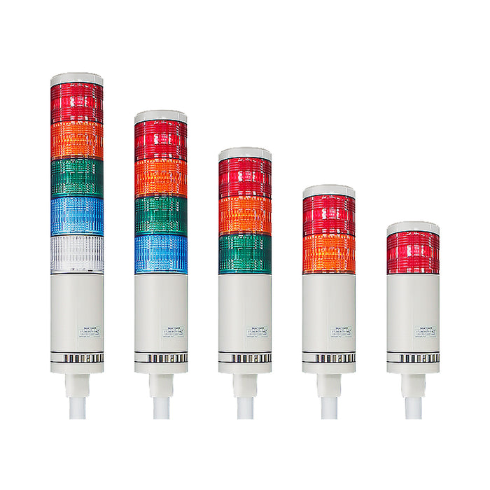 Đèn báo nhiều tầng dạng tháp Ø60mm Hanyoung Nux STL060 Series cao cấp, kiểu đèn sáng liên tục. Tiêu chẩn CE, UL và IP54