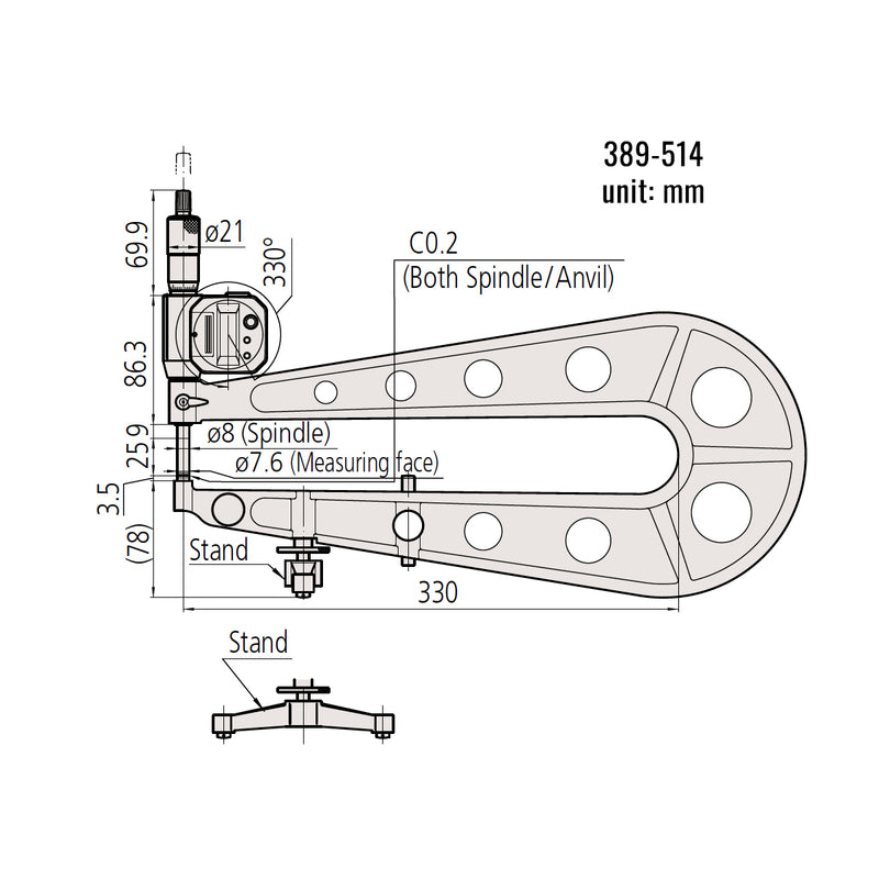 Panme điện tử Mitutoyo Series 389 - Sheet Metal Micrometers, Đo độ dày thép tấm. Có cổng SPC xuất dữ liệu