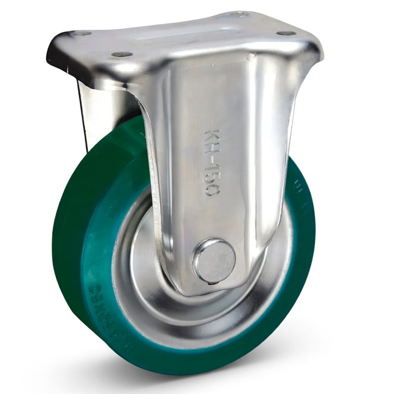 Bánh xe đẩy tải nặng, thân cao Ukai KH-Type cố định, không khóa bánh, đường kính từ 100mm - 200mm