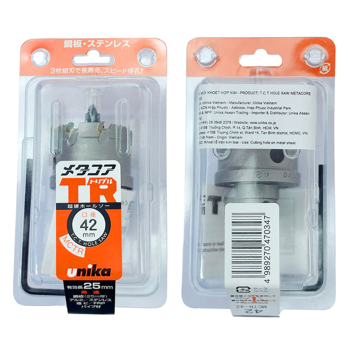 Mũi khoét sắt MCTR thép T.C.T UNIKA 14mm - 120mm