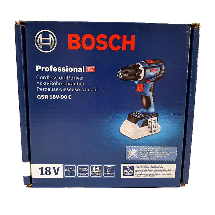 Thân máy khoan dùng Pin 18V Bosch GSR 18V-90 C (Chỉ có thân máy, không gồm pin và sạc) - 06019K60L0