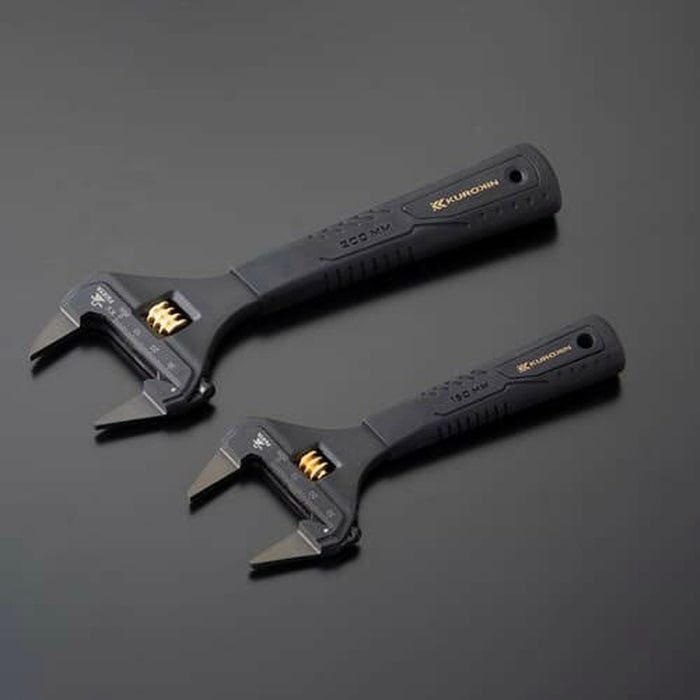 Mỏ lết điều chỉnh đầu mỏng Fujiya Kurokin-Series, kích thước từ 166mm ~ 214mm, độ mở ngàm từ 0 ~ 34mm. Tiêu chuẩn RoHS