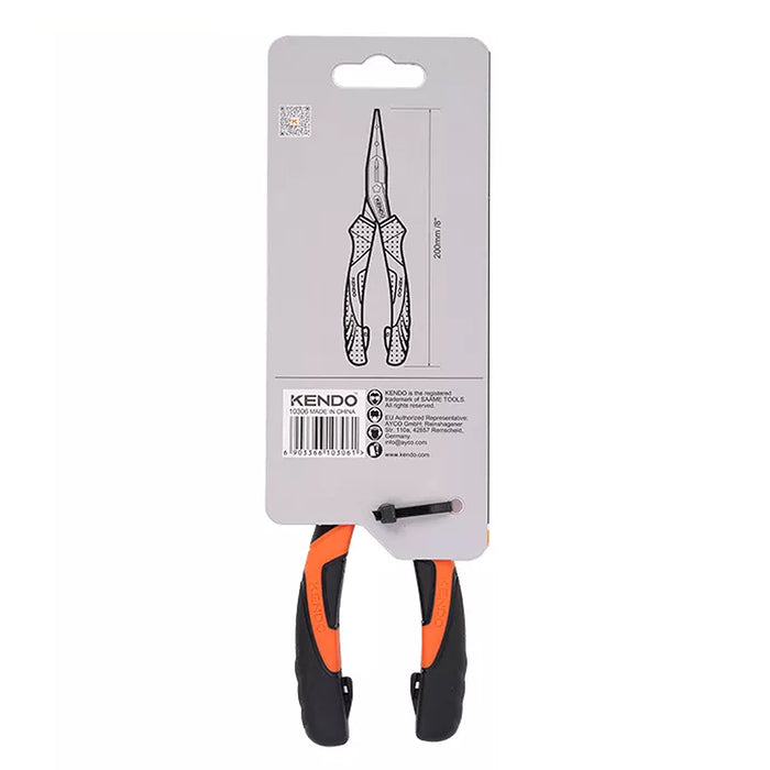 Kìm nhọn Kendo dài 7 inch - 8 inch (185mm - 200mm), vật liệu thép CR-V, có trợ lực, hệ chuyên nghiệp