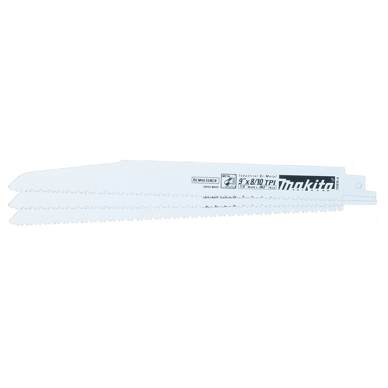 Hộp 3 lưỡi cưa kiếm Bi-Metal Makita 723076-A3 dùng cho kim loại, số răng 9 TPI, chiều dài 225mm