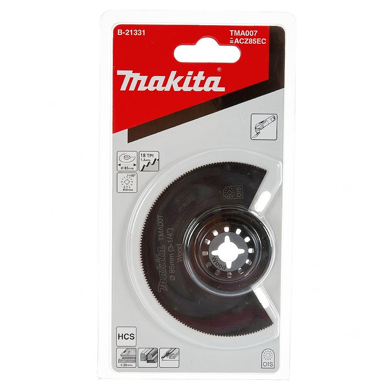 Lưỡi cắt rung gỗ, nhựa HCS Makita B-21331 (TMA007) đường kính 85mm, chuẩn OIS