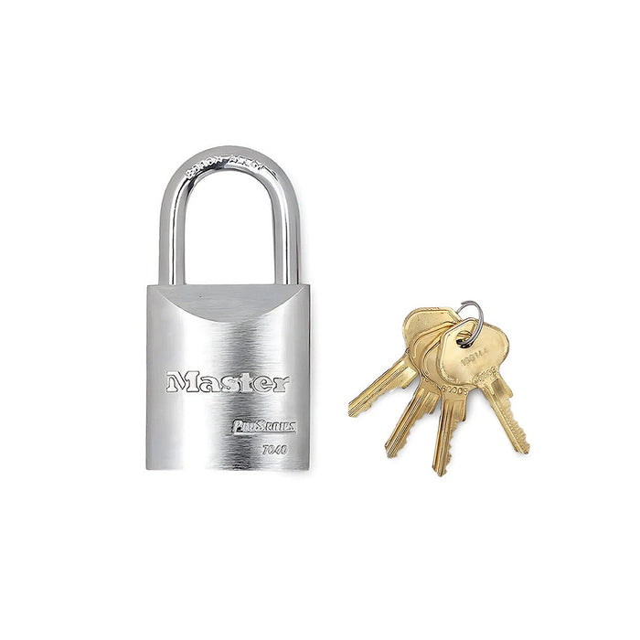 Ổ khóa treo Master Lock 7040 4KEY cao cấp, thân khóa bằng thép nguyên khối mạ chrome 44mm
