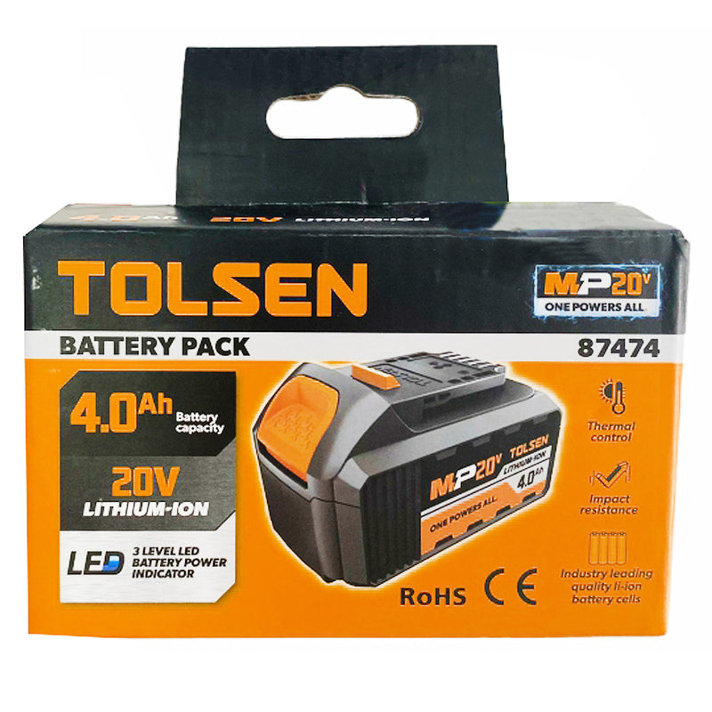 Pin 20V dung lượng 4.0Ah Tolsen 87474