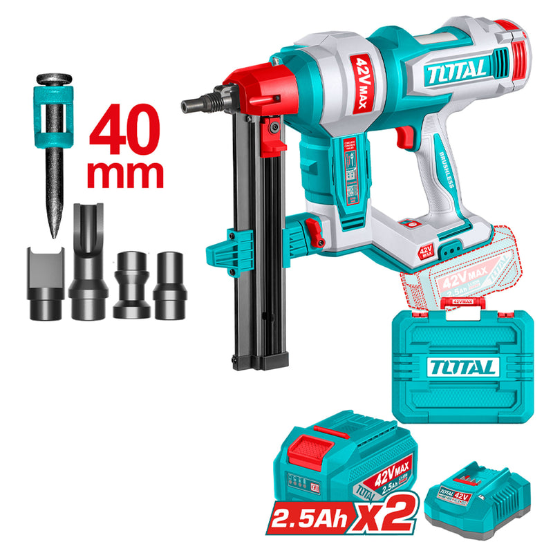 Máy bắn đinh bê tông Total TCNLI420602 dùng Pin 42V, chiều dài đinh từ 19mm - 40mm