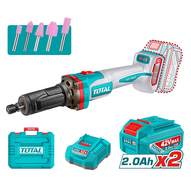 Máy mài khuôn Total TDGLI42012 dùng Pin 42V, chấu bóp 6mm