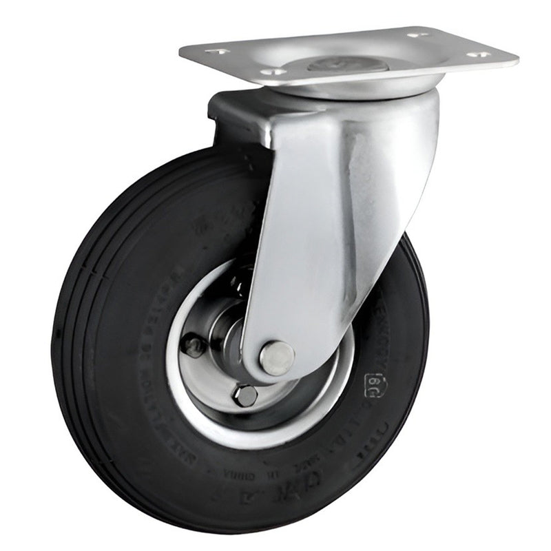 Bánh xe đẩy dùng hơi Ukai HLJ2.00-4  có xoay, không khóa bánh, đường kính 210mm