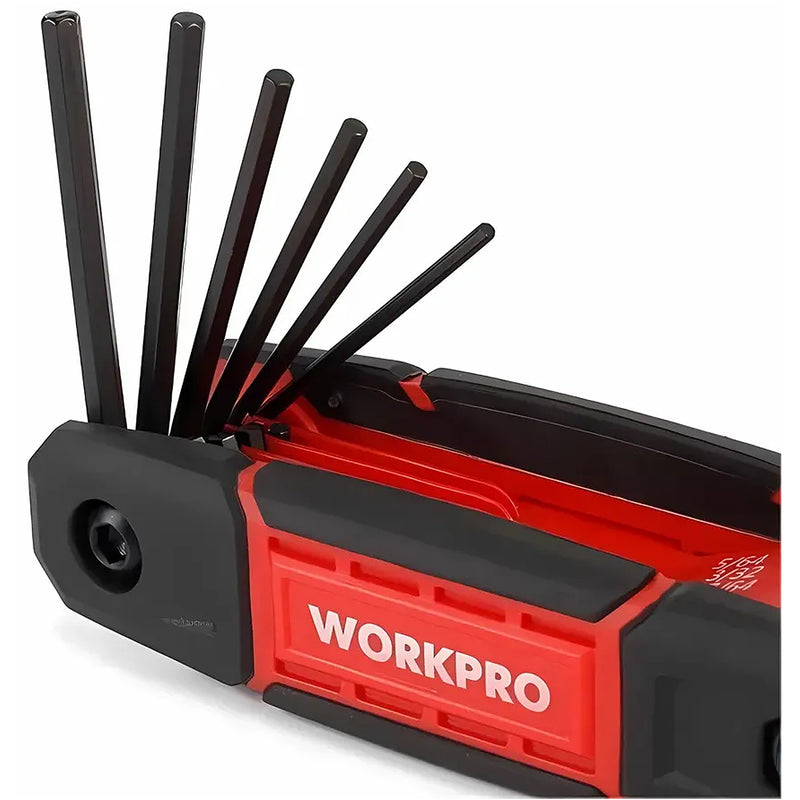Bộ lục giác gập hệ inch, 9 chi tiết Workpro WP222029 kích thước từ 5/64 inch - 1/4 inch