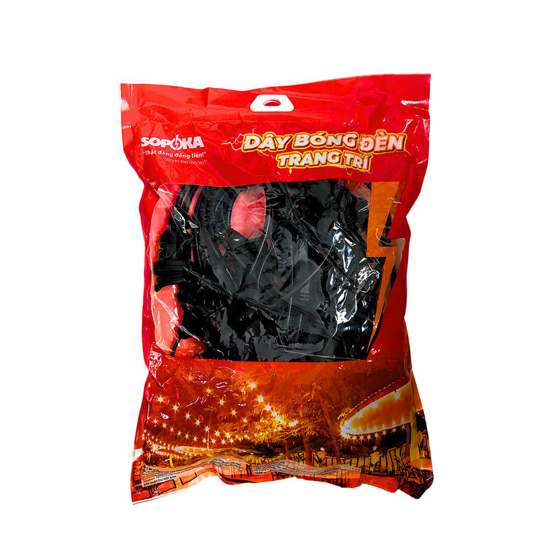 Dây đèn 7.5m 15 bóng thả SOPOKA đuôi đèn E27, công xuất 1000W