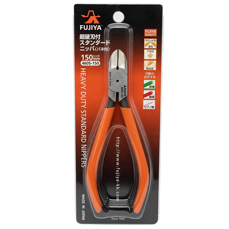 Kìm cắt cao cấp, có lò xo trợ lực, cạnh lưỡi bằng thép hợp kim Carbide Fujiya 460S Series kích thước từ 125mm - 150mm