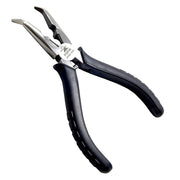 Kìm mũi nhọn cong Fujiya AWB-150S 150mm mũi thép mạ bạc, cán nhựa đen chống trượt có lò xo trợ lực.