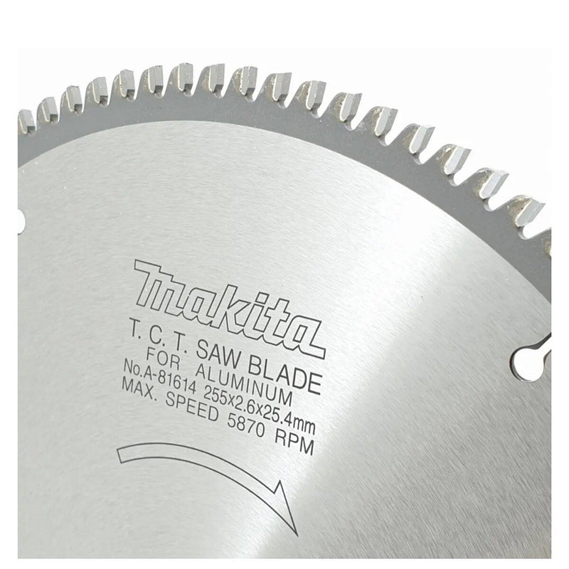 Lưỡi cưa nhôm TCT Makita đường kính 255mm, kiểu răng ATB, lỗ cốt 25.4mm