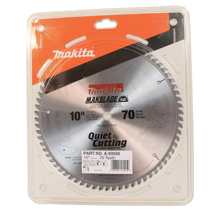 Lưỡi cưa gỗ cao cấp chống gỉ, giảm rung MakBlade Plus Makita A-93550 đường kính 255mm, 70 răng kiểu ATAF, lỗ cốt 15.88mm