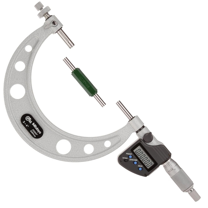 Panme điện tử Mitutoyo Series 324 - Gear Tooth Micrometers. Hàm kẹp đầu bi đo bánh răng. Có cổng SPC xuất dữ liệu