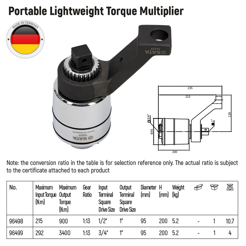 Portable Lightweight Torque Multiplier 96498/ 96499 SATA